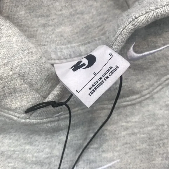 Nike All Over Swoosh Hoodie Logo Hoodie Grey Heather White CJ8907